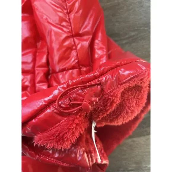 A New Day XL Red Glossy Sherpa Lined Women’s Zip Snap Front - Picture 5 of 7